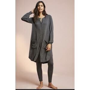 Saturday Sunday Anthropologie Sz LP Gray Cardigan Leggings One Piece Jumpsuit